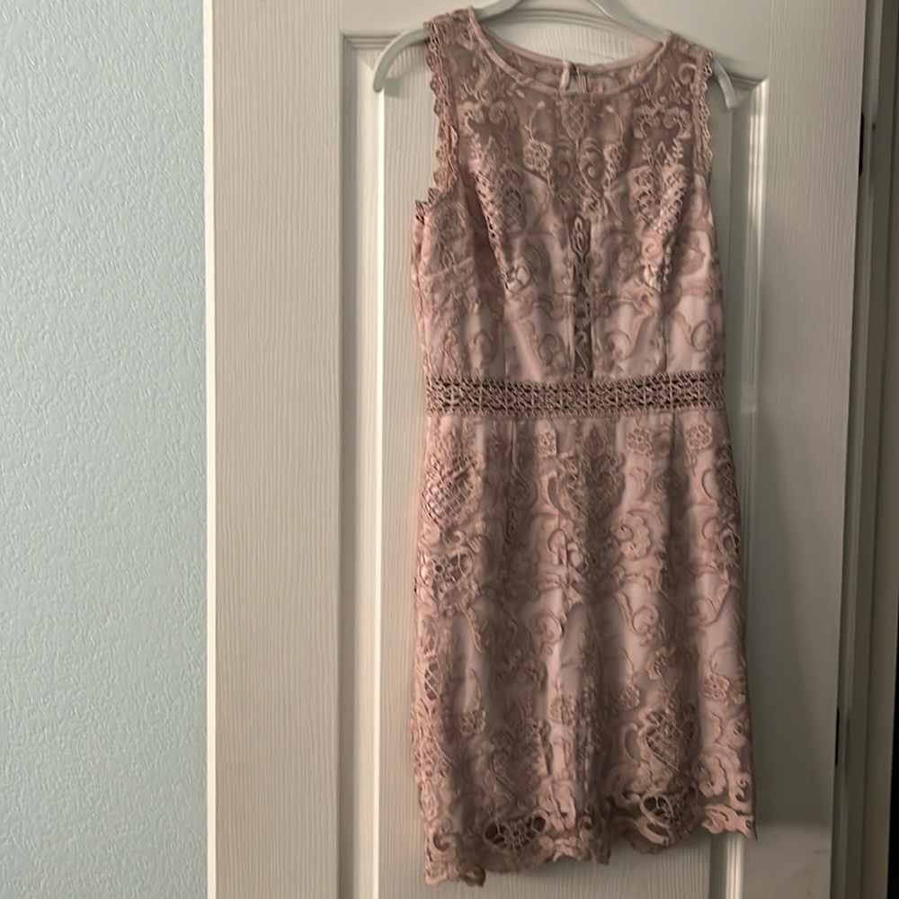 Lace dress, rose/mauve, size M (juniors)